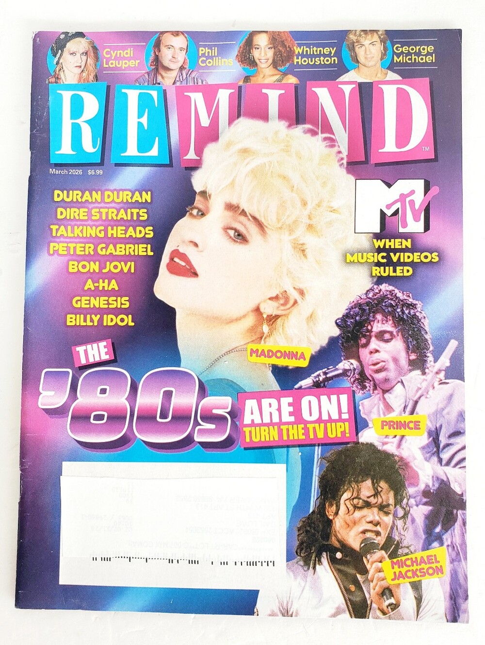 Remind Magazine March 2026 The 80s Madonna Prince Jackson Whitney MTV